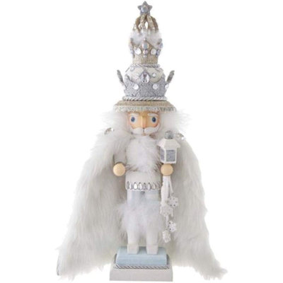 Kurt Adler Hollywood Wooden Nutcracker Collection, White Fur King 18in