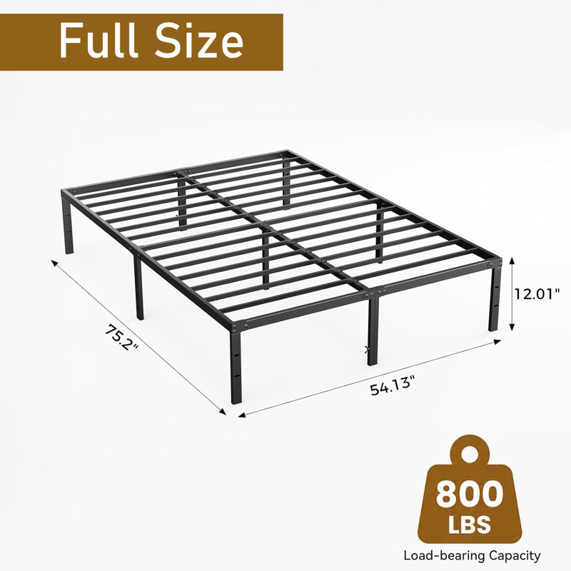 Structure de lit Etal, structure de lit simple avec espace de rangement, sommier robuste et robuste, assemblage facile, aucun sommier tapissier requis