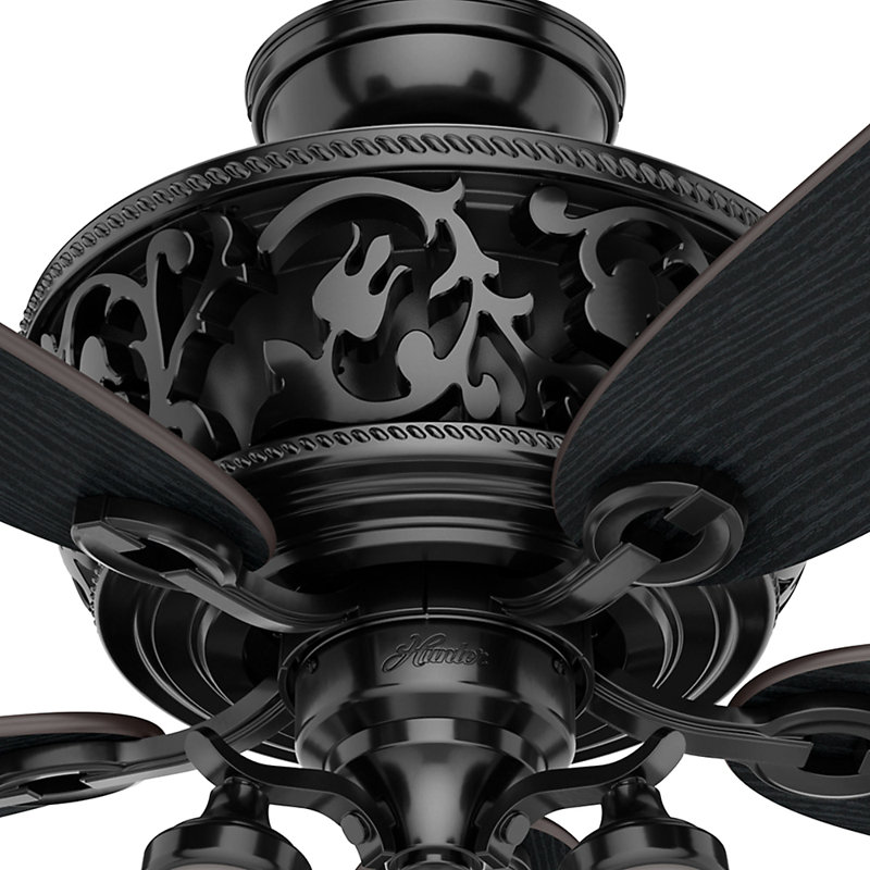 54" Promenade 5 - Blade ENERGY STAR Ceiling Fan with Remote Control and LED Light Included, Gloss Black