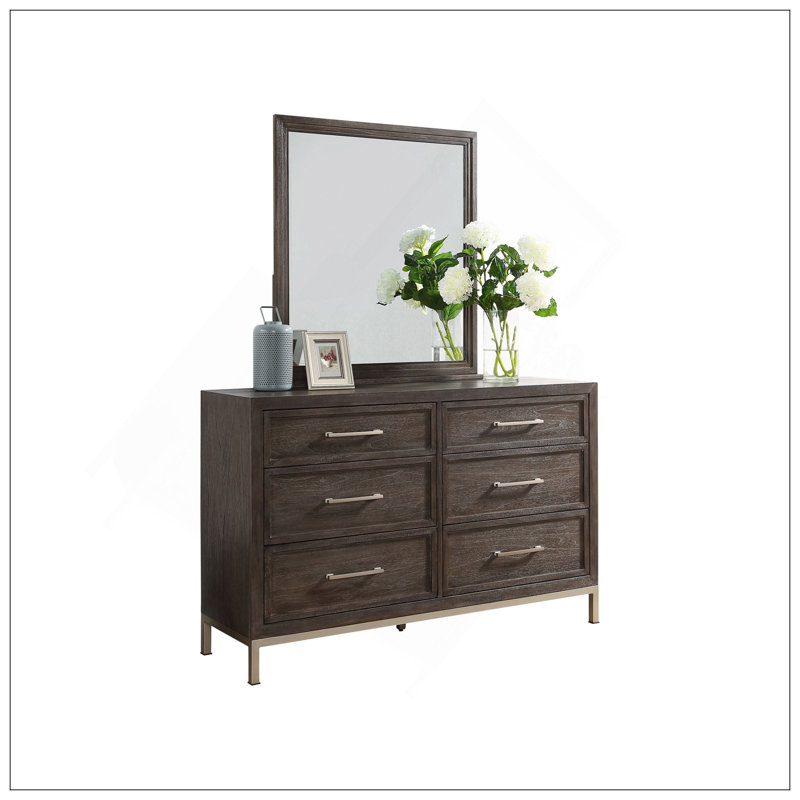 Broomfield - Commode et miroir - Brun foncé