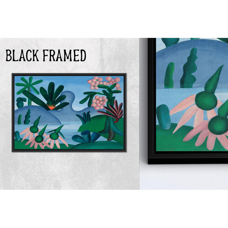 Œuvre d'art moderne imprimée sur toile: décoration murale abstraite bleue et verte, toiles à cadre noir 1P