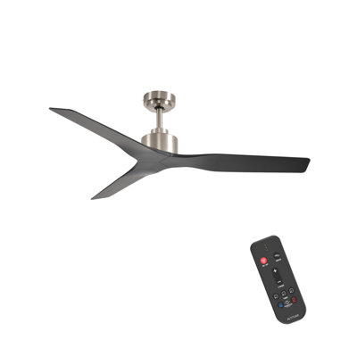 Kantor 52" Indoor/Outdoor Ceiling Fan without Light, Remote, Ceiling Fan no Light - Brushed Nickel with Matte Black