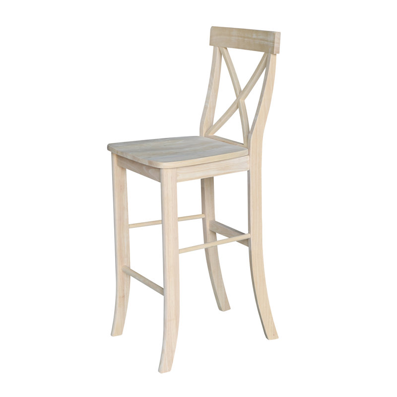 Tabouret de bar en bois massif Guzik, Non fini, Tabouret de bar (siège d'une hauteur de 29 po)