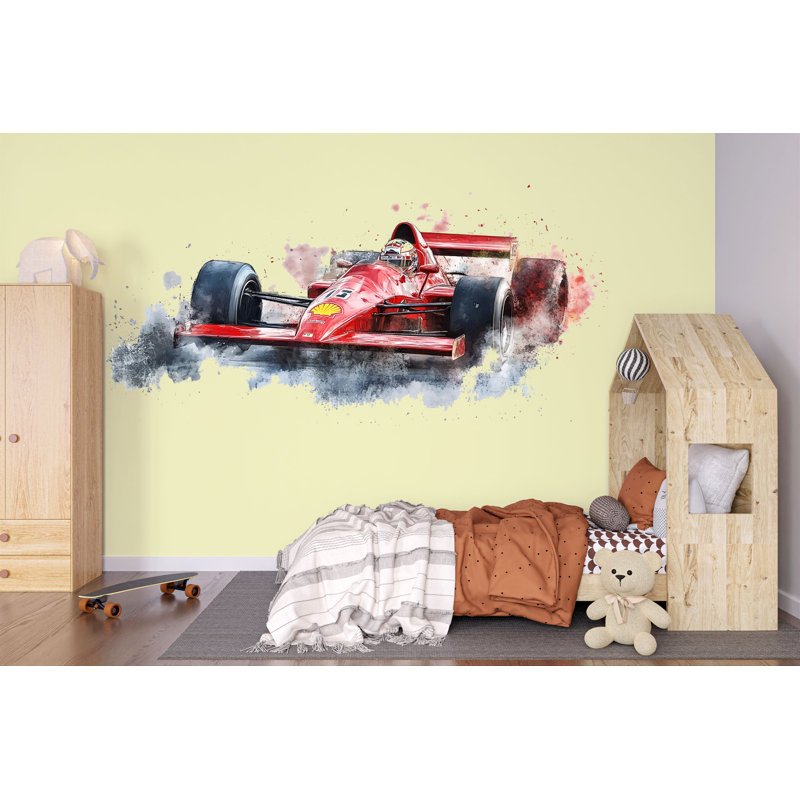 Adhésif mural de voiture de course, autocollant mural de voiture de formule, art mural de chambre, décoration de voiture pour enfants, peinture murale de chambre de bébé de course, 515Mv