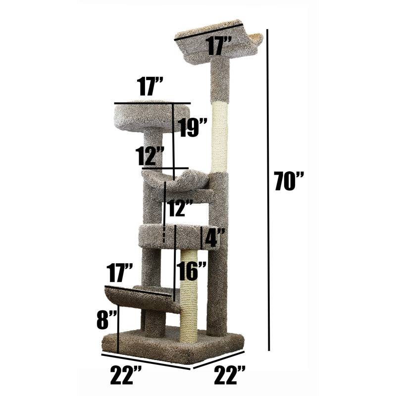 Prestige Cat Trees Staggered Multi-Level Cat Tower for Large & Multi-Cat Homes