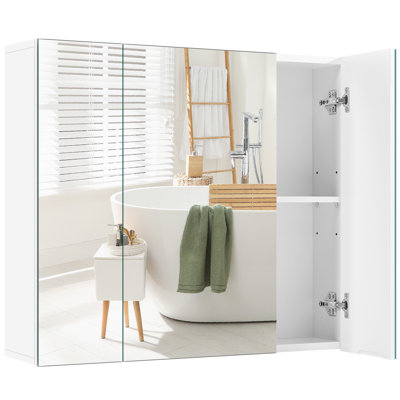 mm Wide mm H Surface Mirrored Cabinet with Mirror and 2 Adjustable Shelves