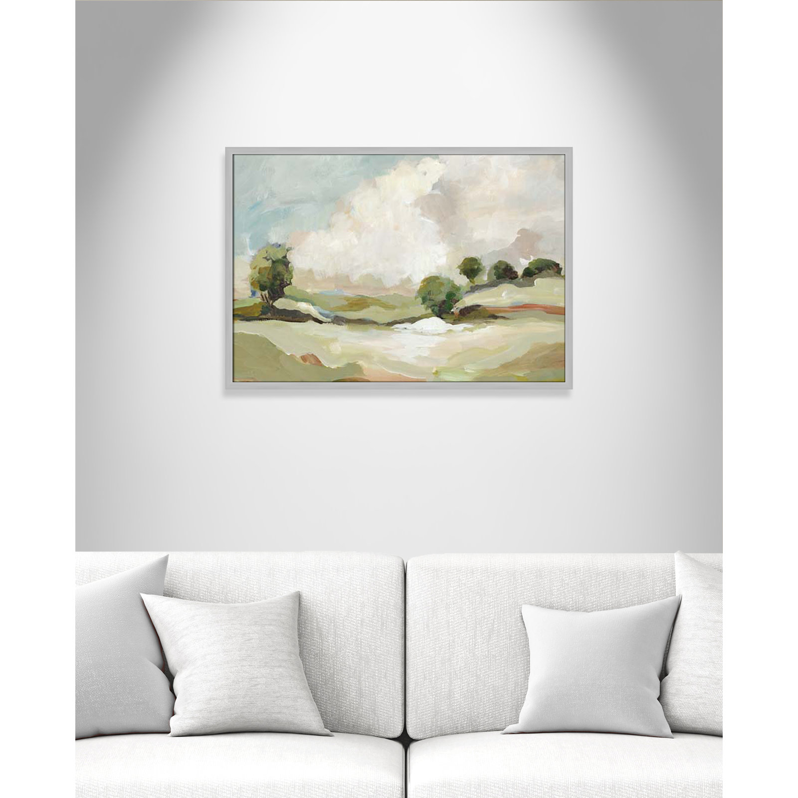 Pastoral Land by Allison Pearce, Silver, 25.5" H x 35.5" W x 1.25" D
