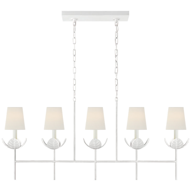 Julie Neill Illana Large Linear Chandelier, Plaster White