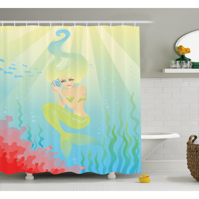 Shower Curtain with Hooks Included, 69" W x 75" L