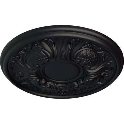 Endurathane Wakefield Ceiling Medallion, 11 3/4"OD x 1 1/4"P (Fits Canopies up to 3 5/8"), Hand-Painted Steel Gray Finish