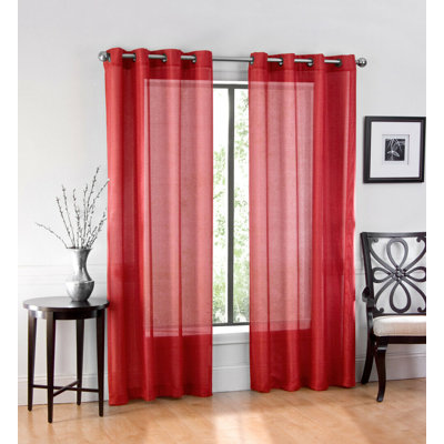 Paire de rideaux semi-transparents avec œillets Buchler