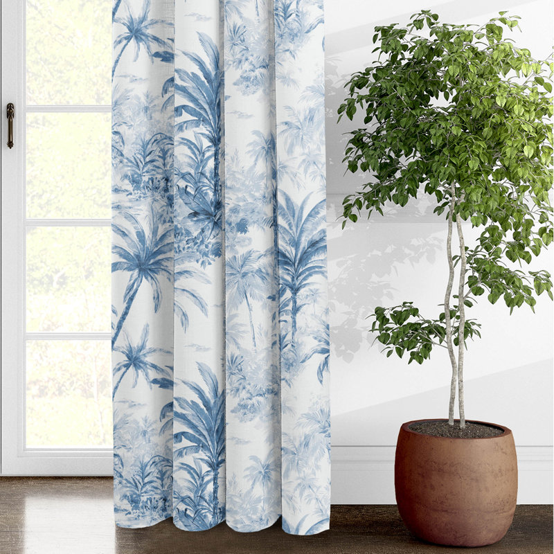 Palmora Toile, Denim, 50" W x 96" L