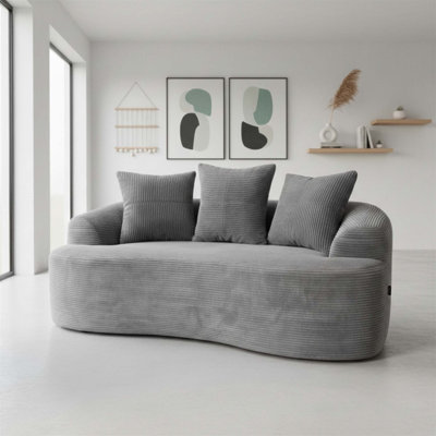 Curved Loveseat Sofa with Pocket Spring Cushions for Soft Seating, Ideal for Small Spaces and No Assembly Required