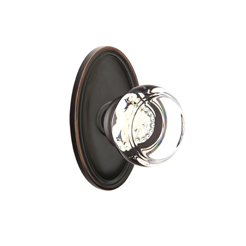 Ensemble de boutons de rangement Emtek avec boutons ovales Roestte et Georgetown, Bronze huilé