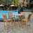 Teak Patio Dining Set with Rectangular Table-1234020143