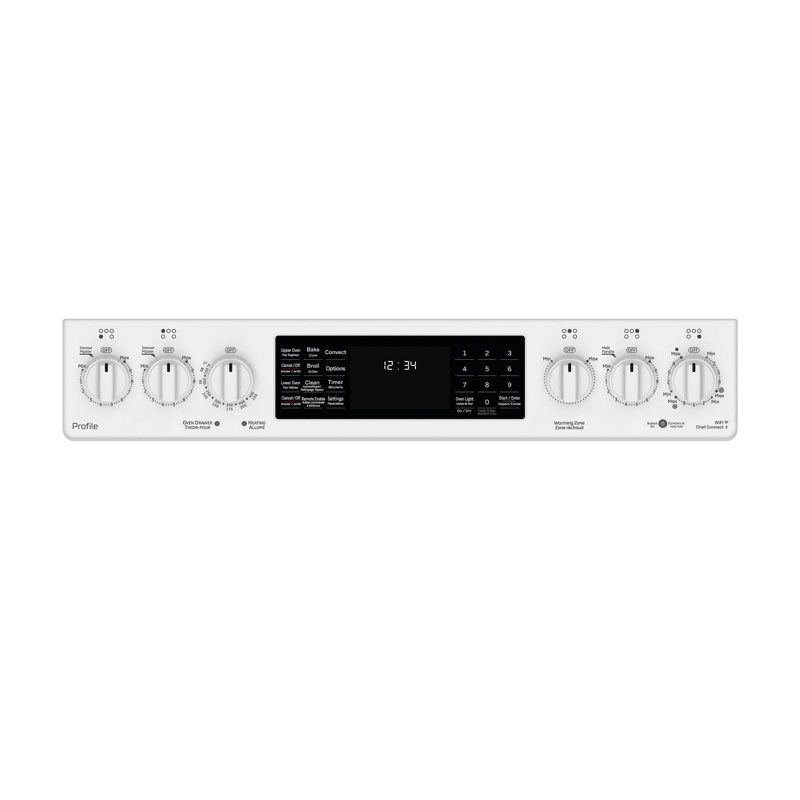 Cuisinière électrique encastrée à l'avant de 30 po, 6,3 pi cu, Blanc