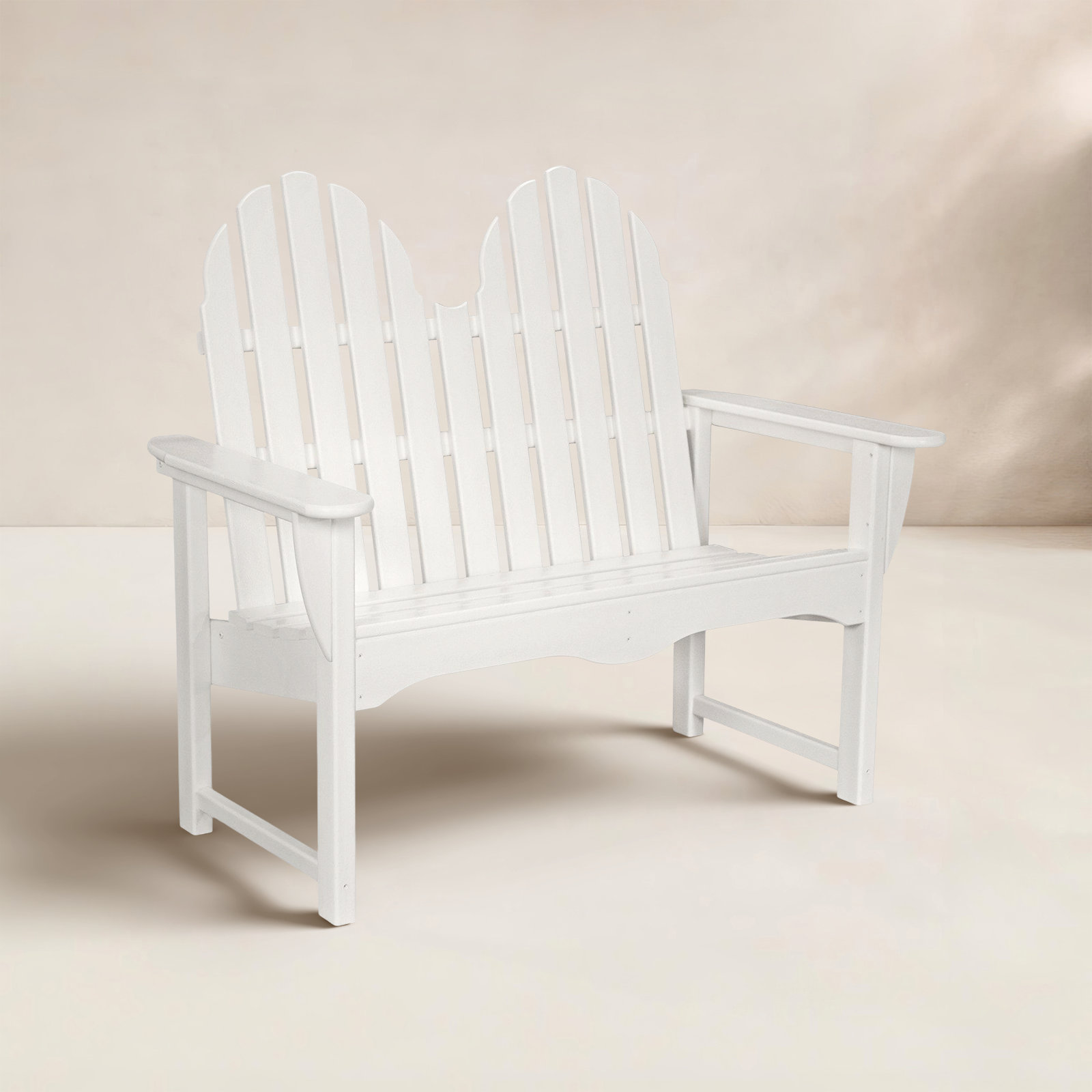 POLYWOOD® Classic Adirondack 49" Garden Bench, White