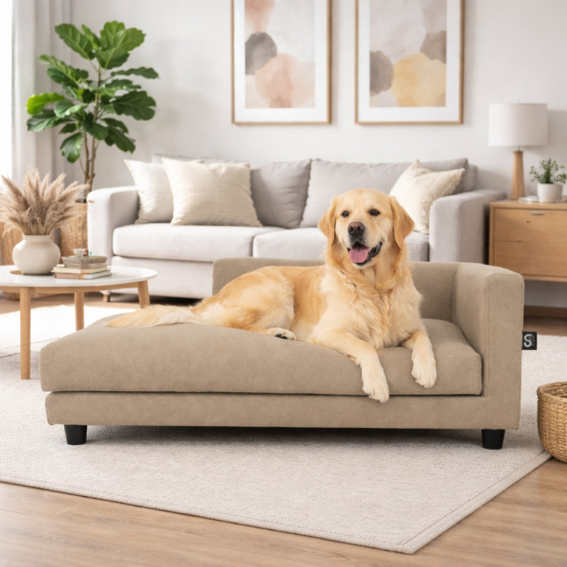 Canapé-lit opulent orthopédique pour chien - brun sable, Brun