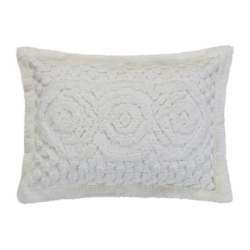 Ivory Cotton Tufted Chenille Standard Sham
