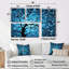 Arbre de lune bleu Revery I - art mural moderne 4 pièces-597698197-597698196