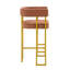 Ensemble de 4 tabourets de bar à hauteur de comptoir Modern en cuir de polyuréthane rembourré avec dossier et repose-pieds, chaises de cuisine Mid-Century de 26 pouces