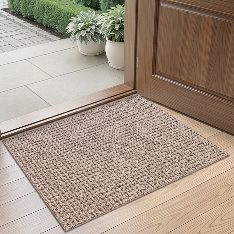 Paillasson intérieur antidérapant lavable, Dark Beige, 24"Wx36"L