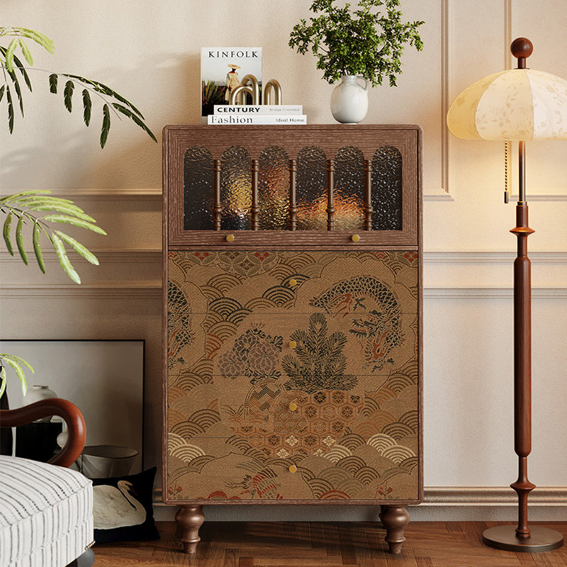 Armoire à quatre tiroirs en bois massif de style français rétro