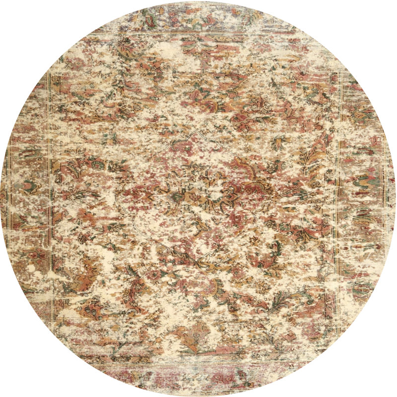 Tapis gris/brun zone contemporaine, Rond 5 pi