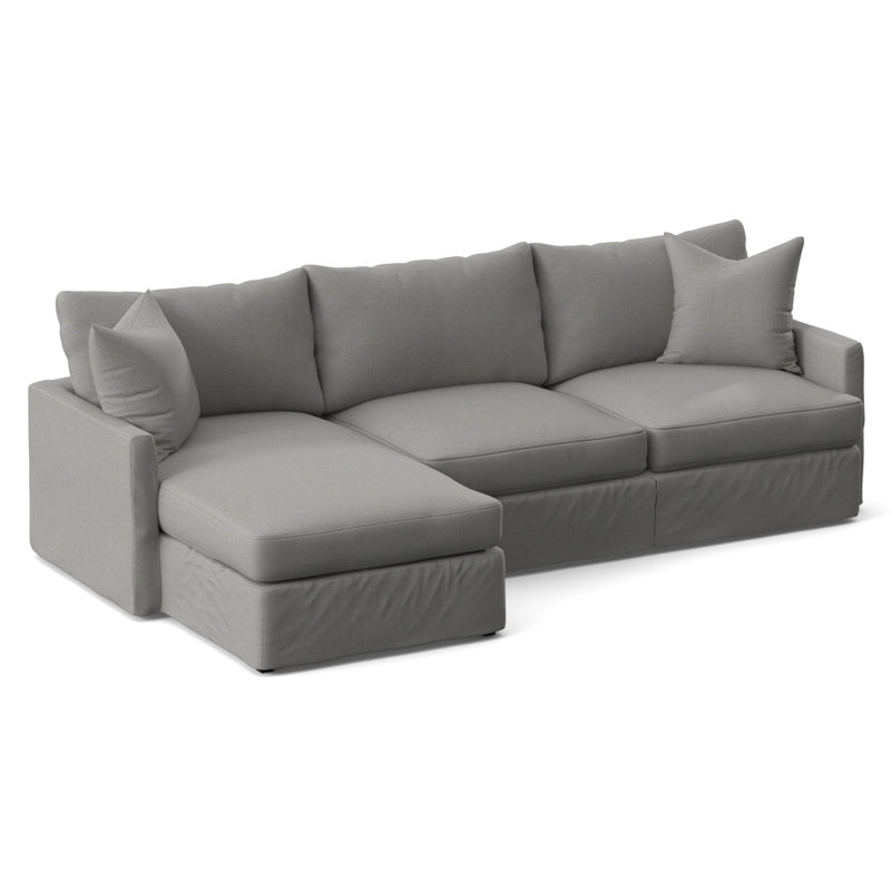 Hartig Upholstered L-Shaped Sectional, Left Hand Facing, Indy Sky Performance