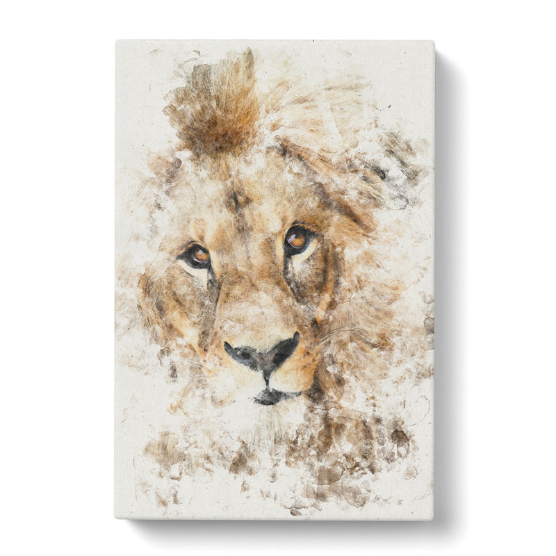 The Face Of A Lion - Wrapped Canvas Painting, 91cm H x 60cm W x 3cm D