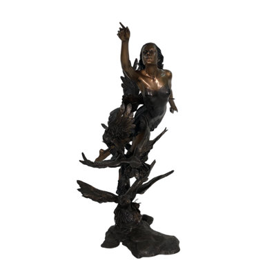 Bird Dove Copper Bronze Garden Statue
