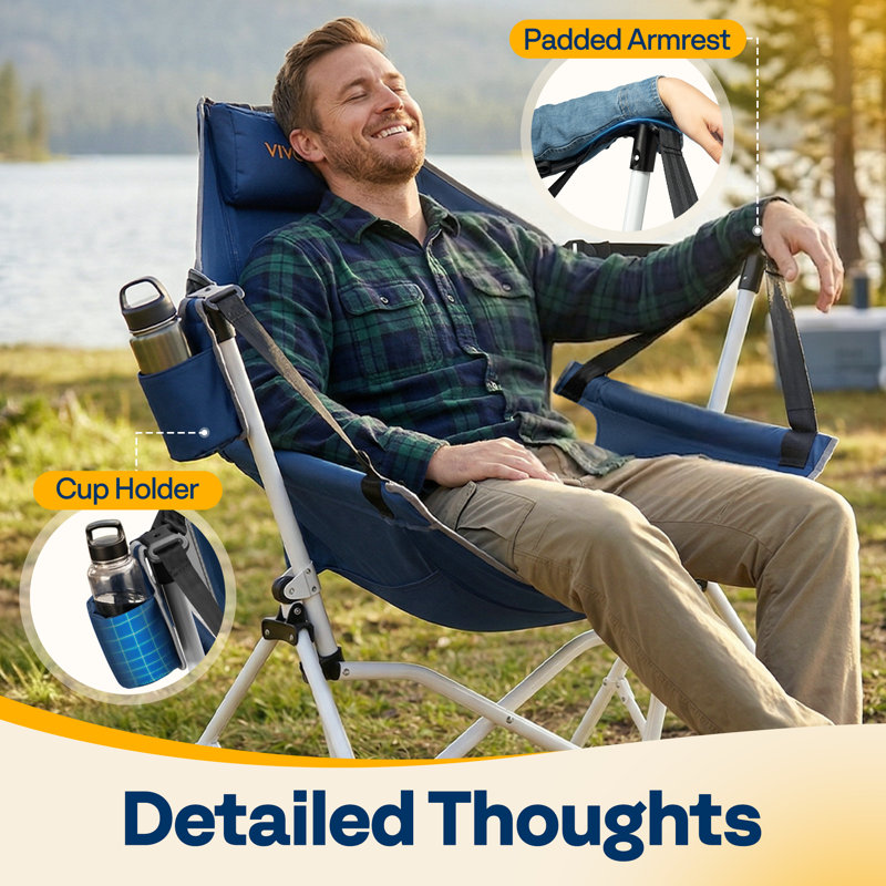 Portable Hammock Camping Chair with Adjustable Back Support, Blue