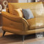 Canapé modulaire jaune en cuir véritable-278211776