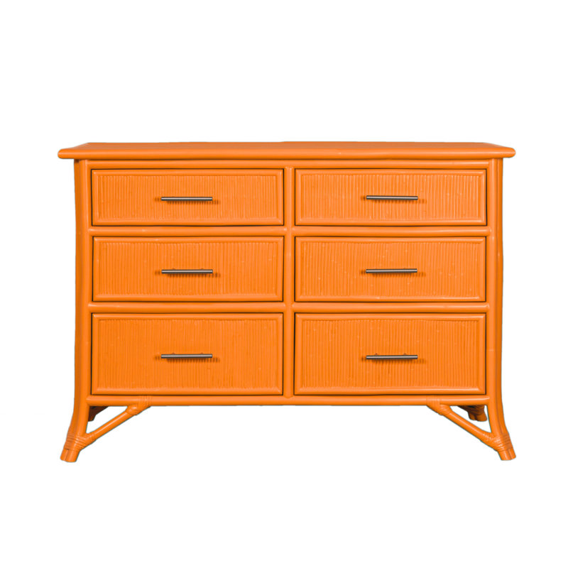 Bermuda 6 - Drawer Dresser, Citrus Orange