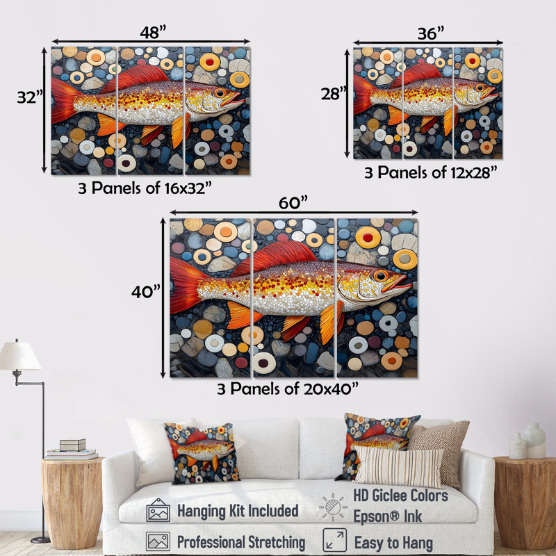 «Red and Orange», ensemble d'impressions murales arctiques, H 28 po x l 36 po x P 1 po, Toile tendue