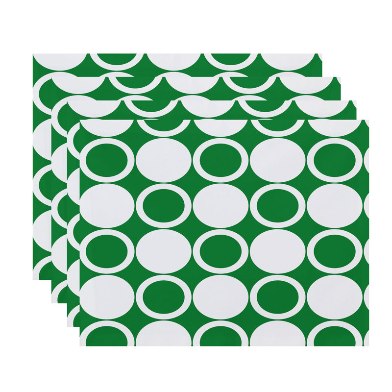 Sergent Polyester Geometric Rectangle Placemat, Green