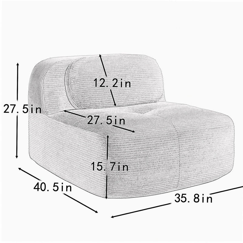 Hamlet LSF&RSF Corner Sofa W/Pillows Corduroy- Grey
