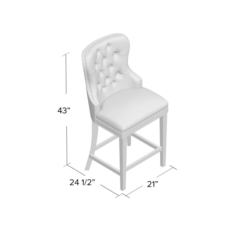 Tabouret de comptoir 26,5 po Costigan, Velours noir vivant