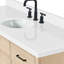 Meuble-lavabo simple en bois massif 66 po avec plateau en quartz blanc Thornaby-1160528167-1146177494