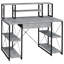 Bureau moderne gris et noir avec tablettes ouvertes et huche de rangement | Idée de cadeau-1372062328