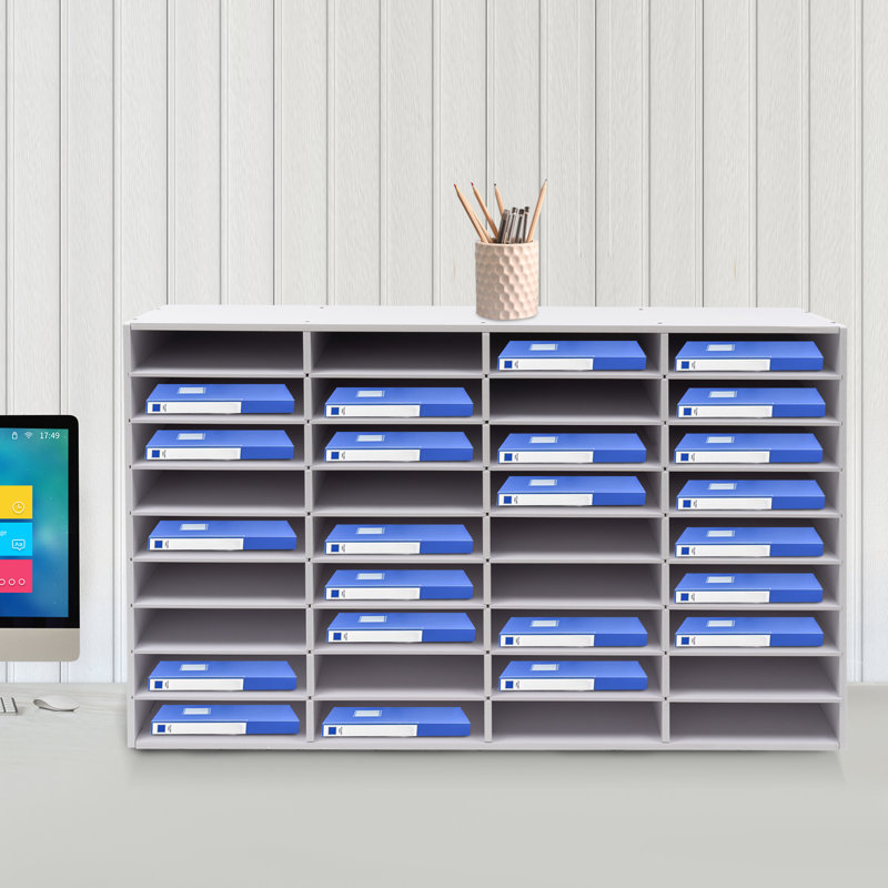 Zahkai 36-Grid Desktop File Holder, White