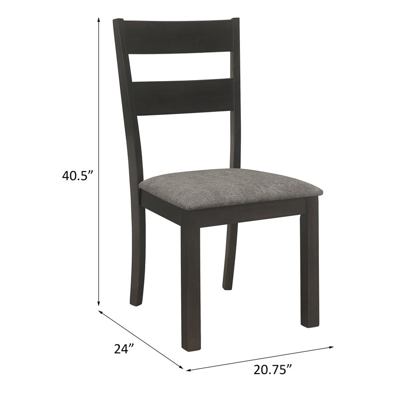 Chaises d'appoint à dossier à lattes gris foncé et noir Griffon