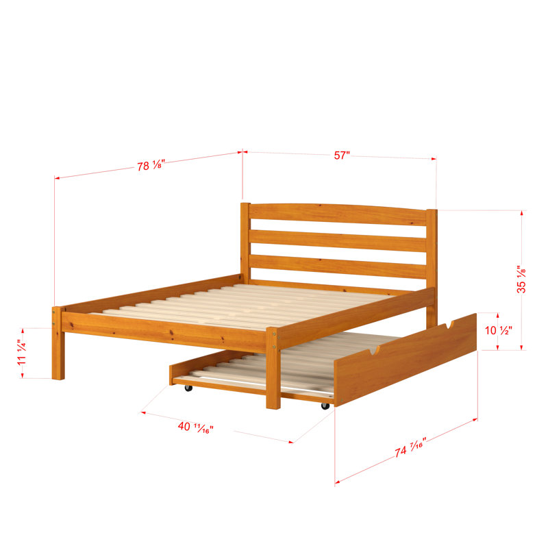 Lit double avec lit gigogne Heera Kids, Miel