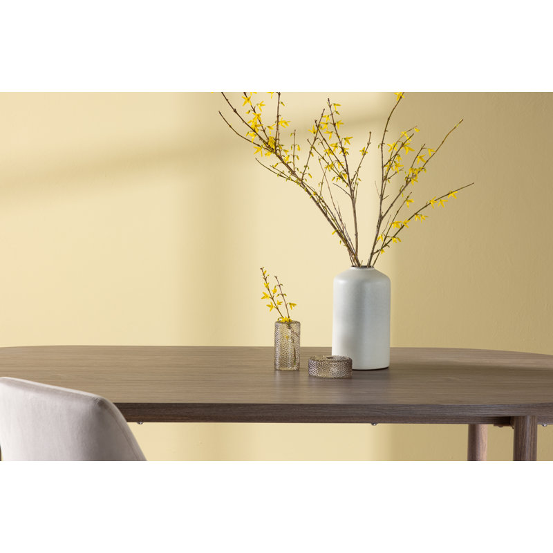 Binca Oval Metal Base Dining Table, 75cm H x 180cm L x  90cm W, Nature