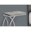 Table d'appoint grise avec base élégante en métal