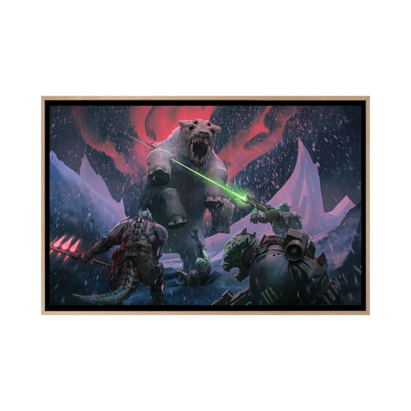 Veskarium Kothama Attack - reproduction d'art murale - toile encadrée, H 40 po x l 60 po, Beige