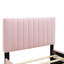 Lit plateforme simple tapissier avec lit gigogne en velours rose - Fabrication solide et polyvalente, option d'utilisation, sans sommier-866988452