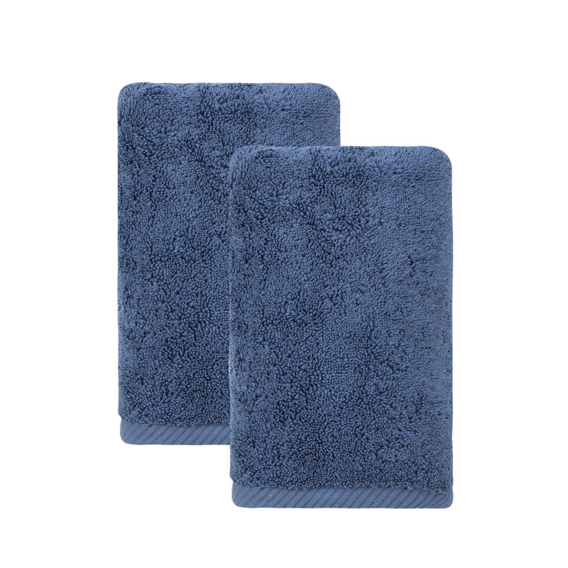 Dinis Turkish Cotton 2 Piece Hand Towel Set, Midnight Blue, Hand Towels - 2 Pack