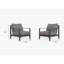 Charcoal Aluminum Outdoor Armchair Conversation Set, Dark Pebble Gray