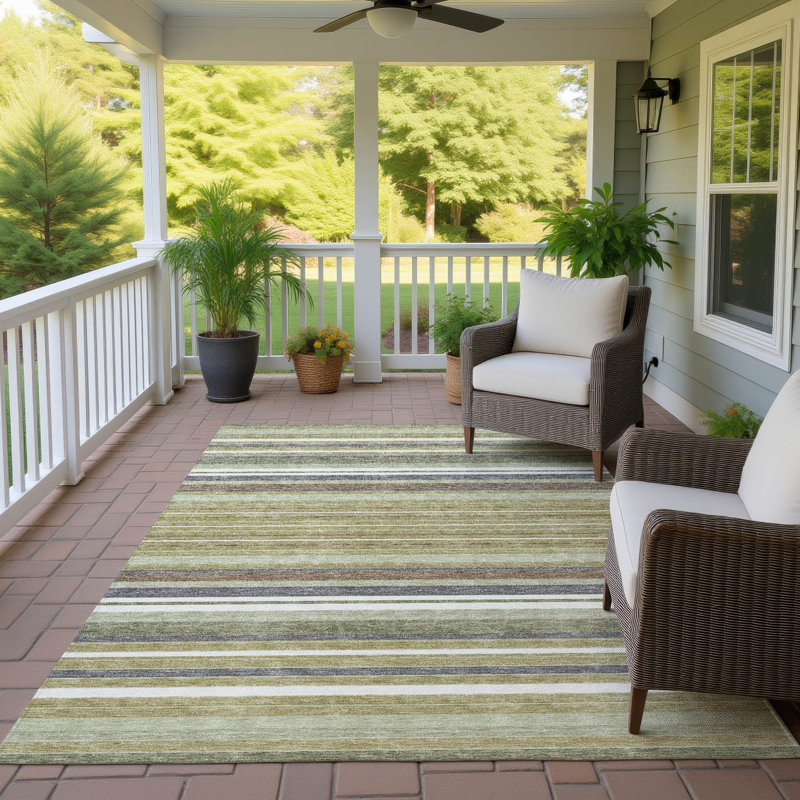 Machine Washable Indoor/Outdoor Chantille ACN2330 Stripes Rug, Rectangle 5' x 7'6"